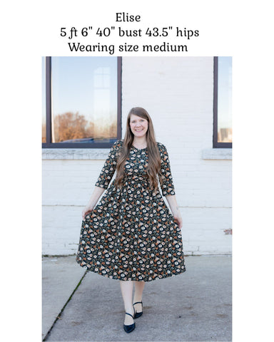 Autumn Blooms Cotton Homestead Midi Dress