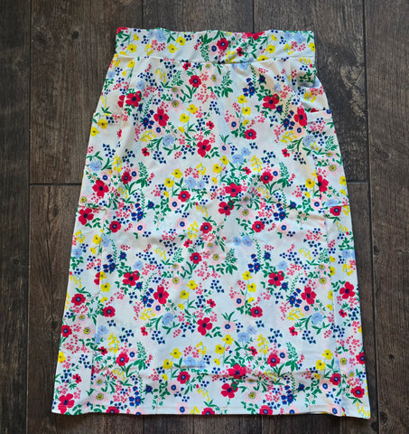 White Floral Swim Skirt with Pockets & Built in Shorts