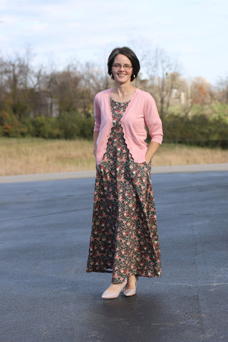 Merry Blooms Cotton Maxi Twirl Dress