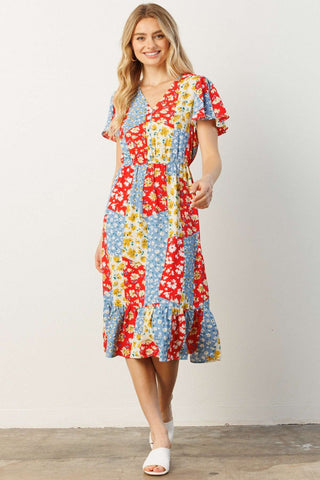 Floral Patchwork Dress