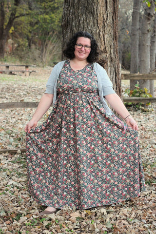 Merry Blooms Cotton Nursing Friendly Maxi Dress