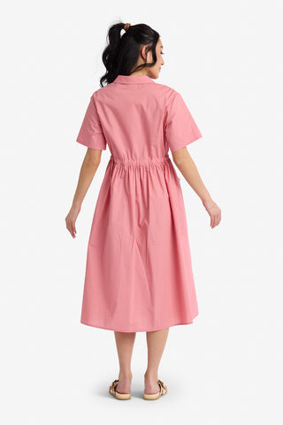 100% Cotton Linden Dress in Pink