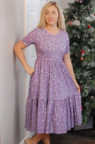 Pre-Order Cotton Lavender Blooms Homestead Dress