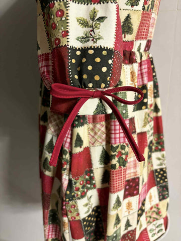 Pre-Order Holiday Patchwork Cotton Tiered Midi Dress