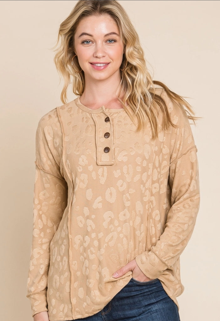 Beige Leopard Top