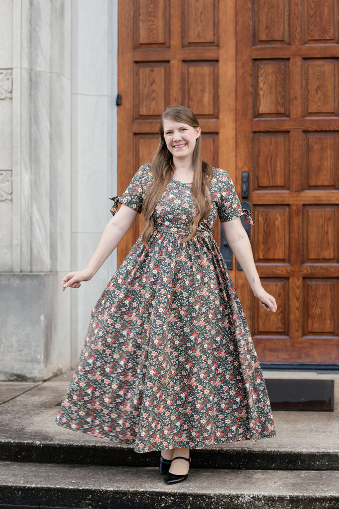 Merry Blooms Cotton Nursing Friendly Maxi Dress