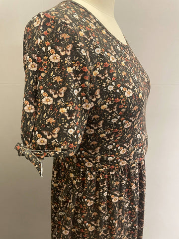 Pre-Order Cotton Butterfly Garden Tiered Midi Dress