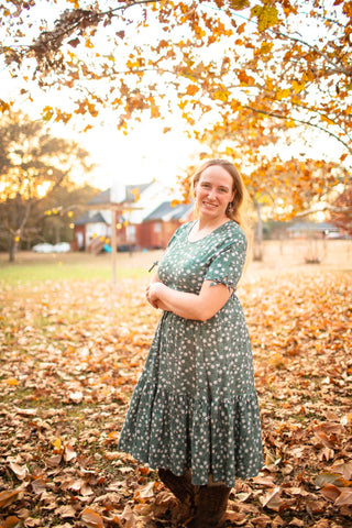 Daisy Blooms Cotton Tiered Midi Dress