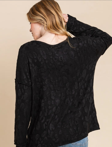 Black Leopard Top