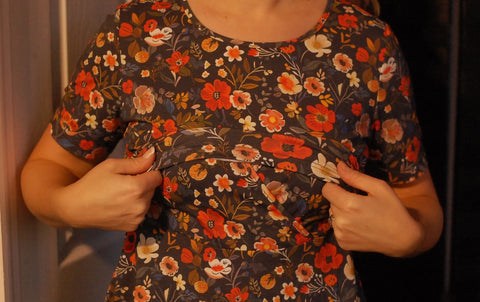 Antique Floral Cotton Twirl Dress Nursing Friendly
