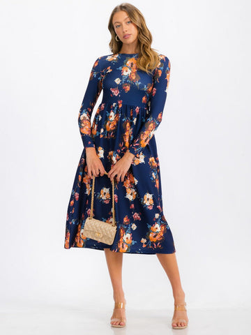 Blue Floral Comfy Dress