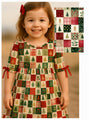 Pre-Order Girls Holiday Patchwork Cotton Tiered Dress