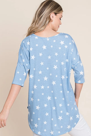 Oversized Star Print Top