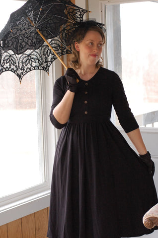 Classic Black Button Style Dress