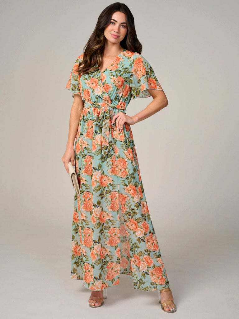 Sage Floral Maxi Dress