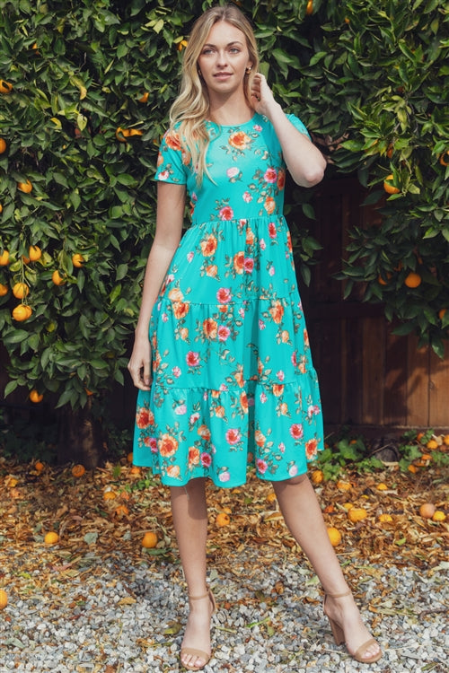 Green Floral Dress