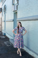Pre-Order Jeweled Blooms Cotton V-Neck Twirl Dress