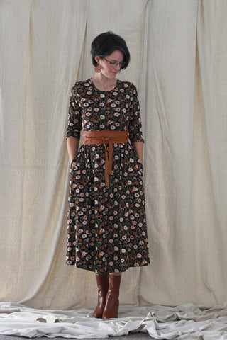 Autumn Blooms Cotton Homestead Midi Dress