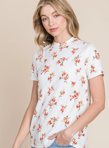 White Floral Top