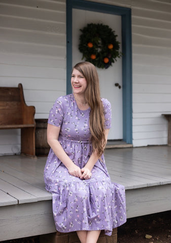 Pre-Order Cotton Lavender Blooms Homestead Dress