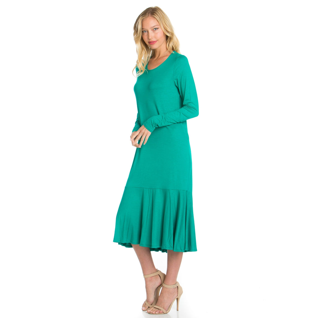 Size Small Ruffle Midi Dress in Green