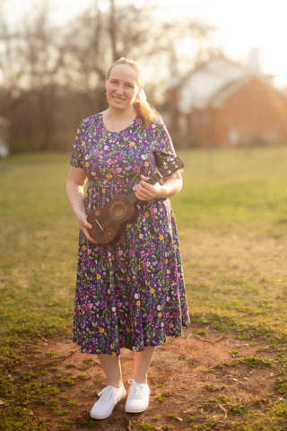 Violet Blooms Cotton Dress