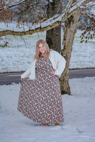 Merry Blooms Cotton Nursing Friendly Maxi Dress