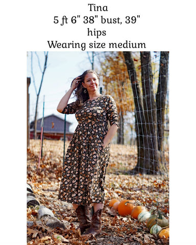 Autumn Blooms Cotton Homestead Midi Dress