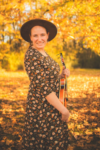 Autumn Blooms Cotton Homestead Midi Dress