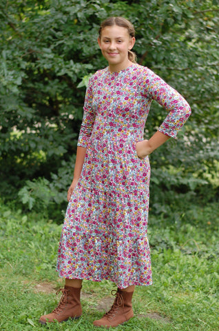 Ladies Wildflower Dreams Floral Tiered Comfy Dress