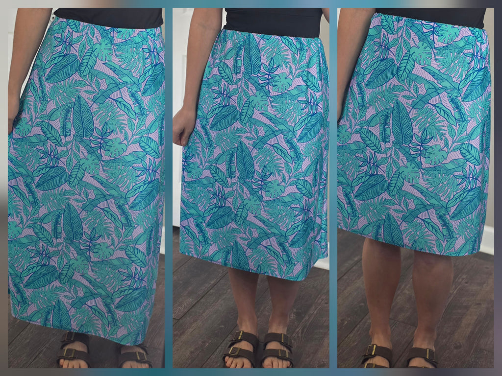 Palm Print Swim Skirt NO SHORTS SKIRT ONLY