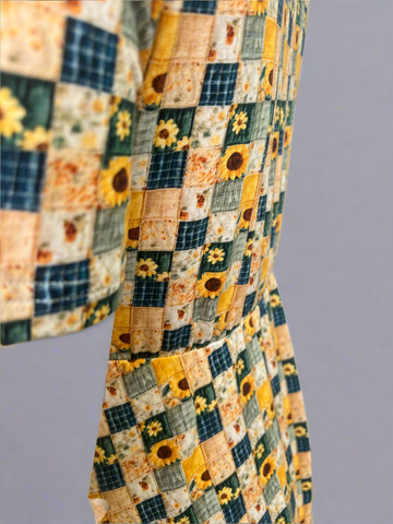Cotton Sunflower Patchwork Nursing Friendly Twirl Dress