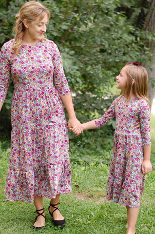 Ladies Wildflower Dreams Floral Tiered Comfy Dress