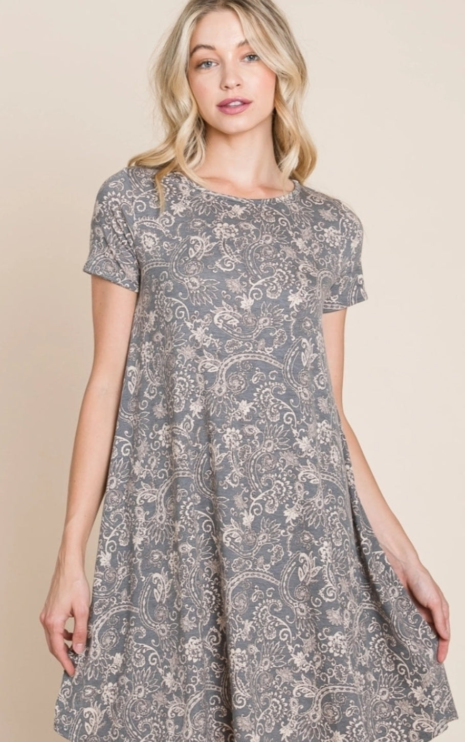 Paisley Gray Comfy Tunic Dress