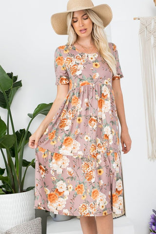 Mauve Floral Dress