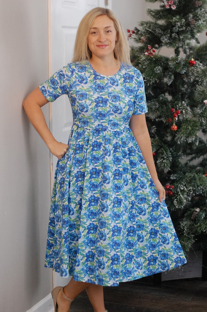 Pre-Order Cotton Watercolor Blooms Dress