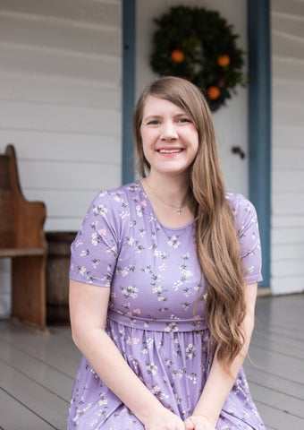 Pre-Order Cotton Lavender Blooms Homestead Dress