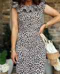 Leopard Swim Skirt with Pockets and Built-in Shorts