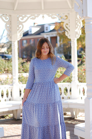 Daisy Mae Tiered Dress in Blue