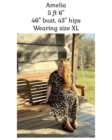 Autumn Blooms Cotton Homestead Midi Dress