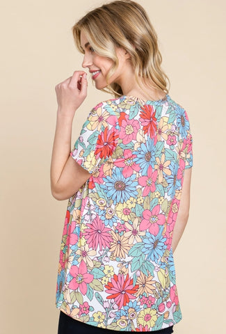 Bright Floral Comfy Top