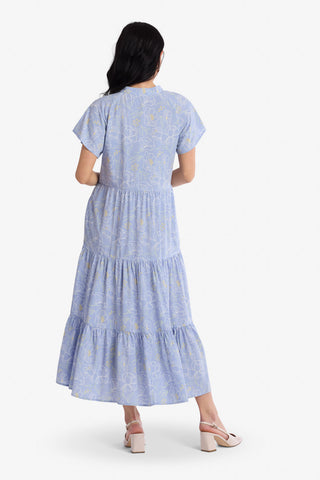 Pre-Order Adeline Dress in Light Blue with Flutter Sleeves