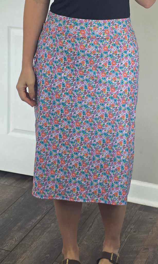 Boho Floral Swim Skirt with Pockets & Built in Shorts