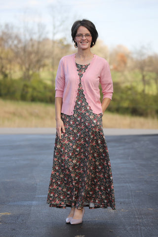 Merry Blooms Cotton Maxi Twirl Dress