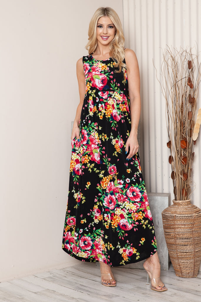 Sleeveless Floral Maxi Dress