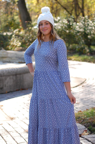 Daisy Mae Tiered Dress in Blue