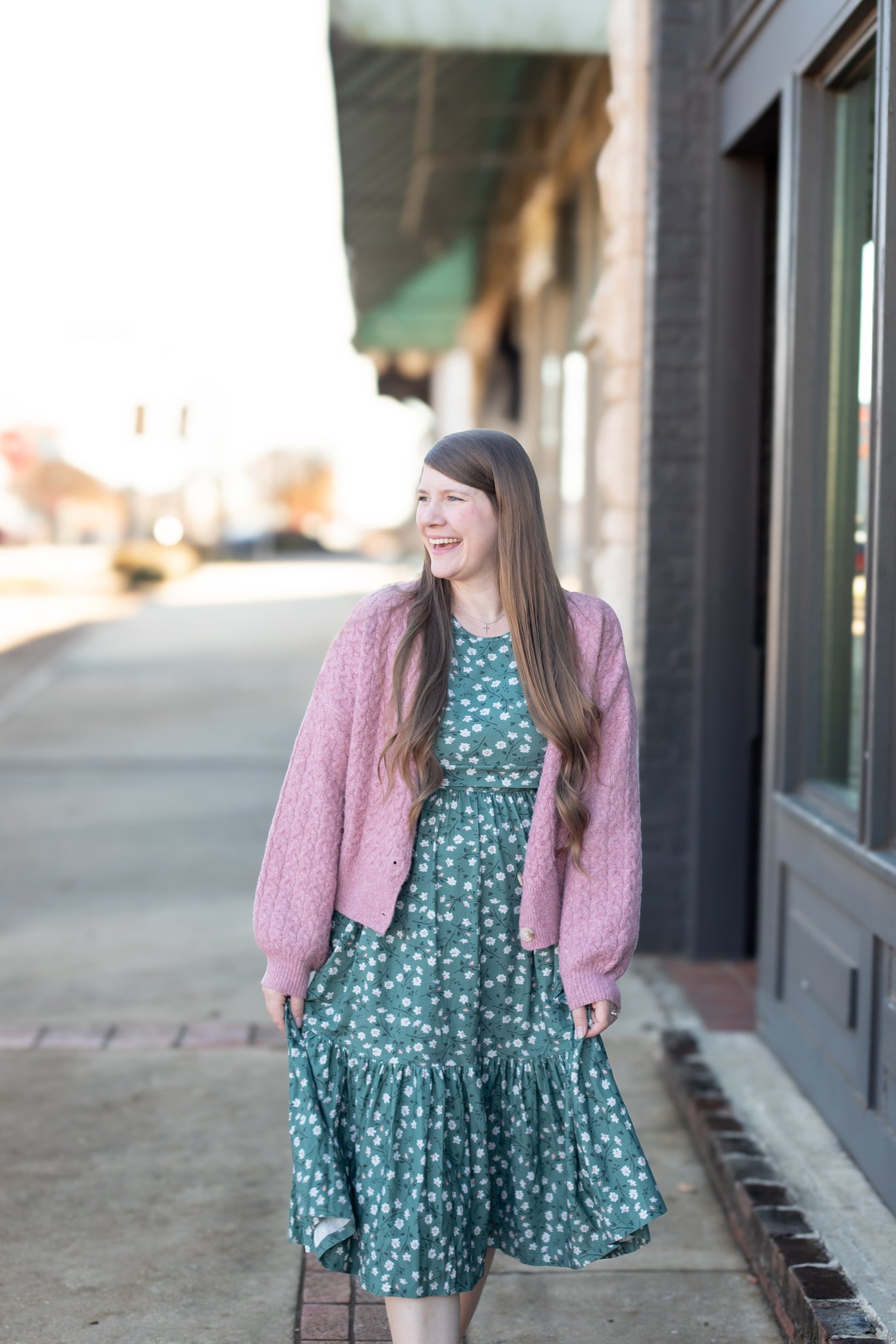 Daisy Blooms Cotton Tiered Midi Nursing Dress
