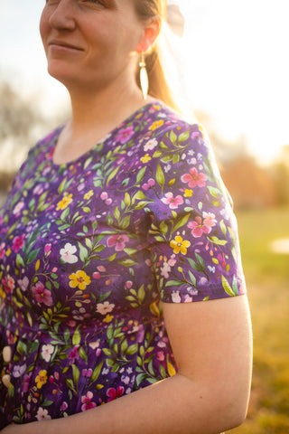 Violet Blooms Cotton Dress