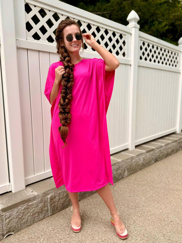 Pink Kimono Style Swim Dress