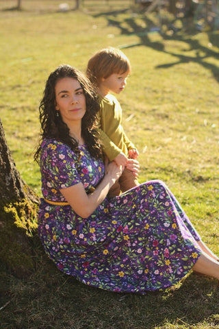 Violet Blooms Cotton Dress